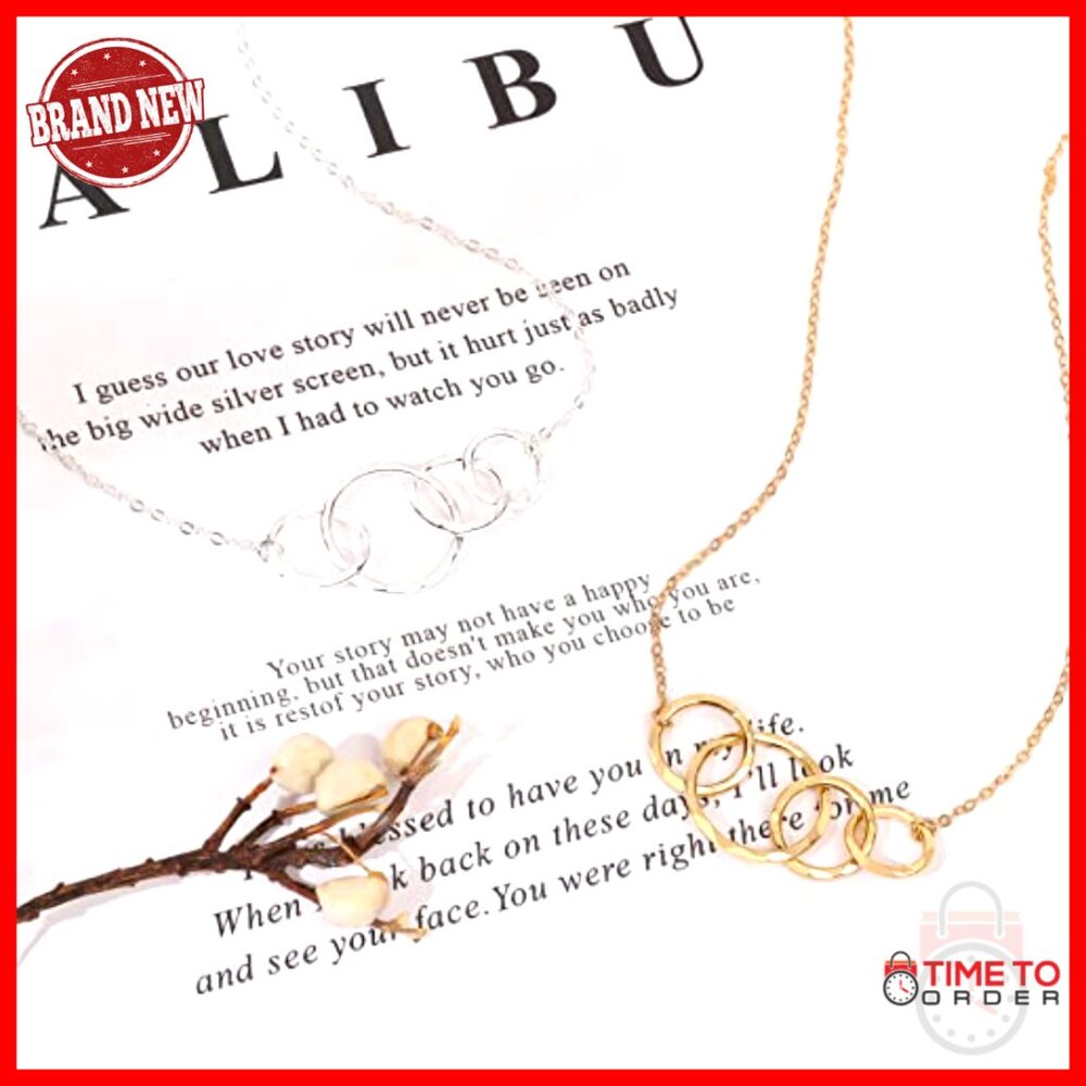 Gold Plated Sterling Silver Interlocking Rings Ne… - image 2